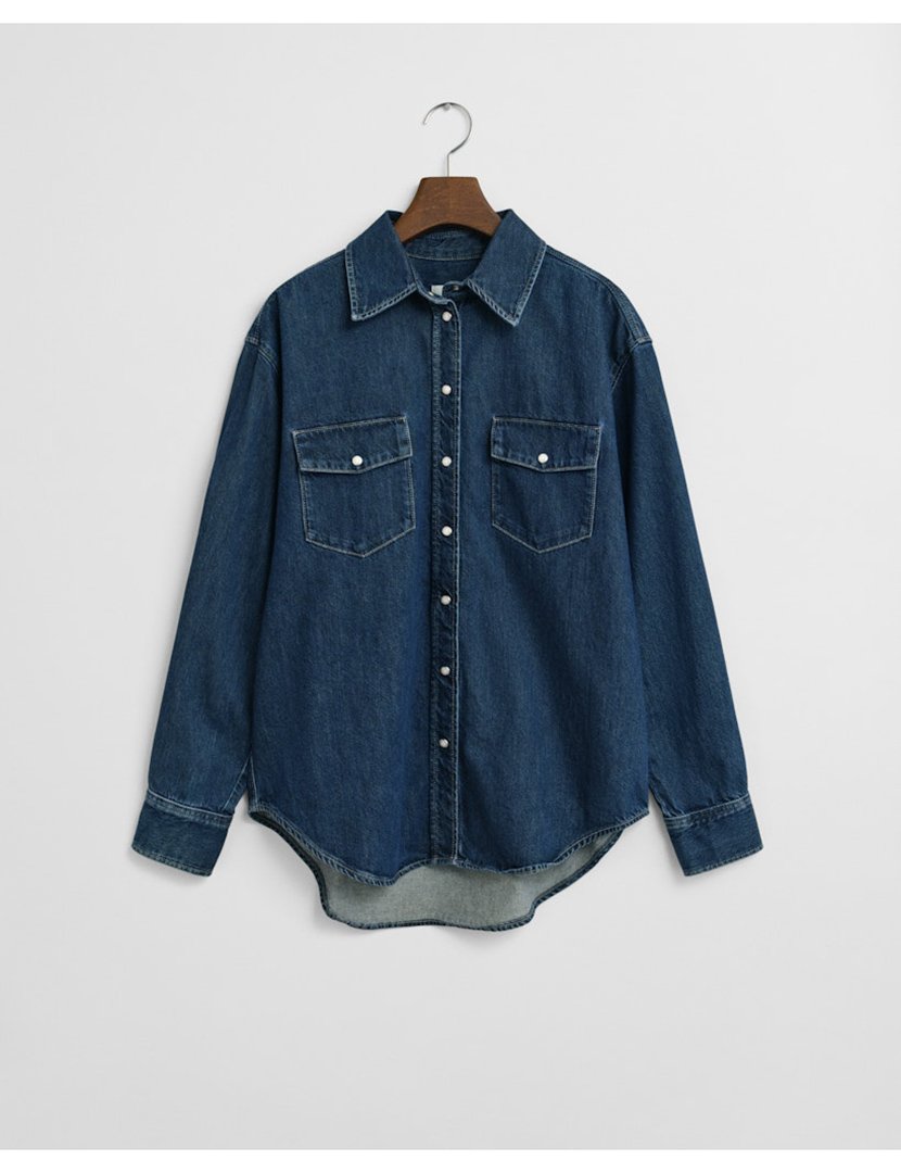 Camisa de ganga Azul