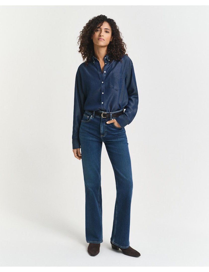 Camisa de manga comprida Indigo Azul