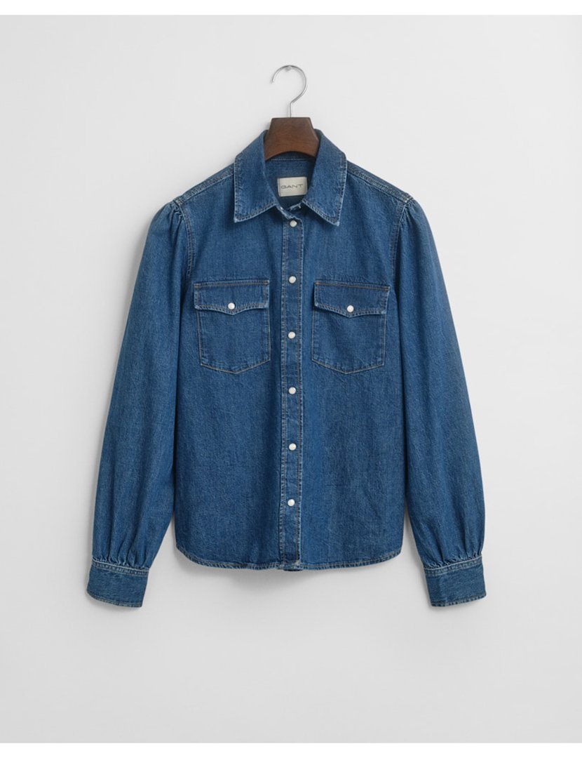 Camisa de ganga Azul