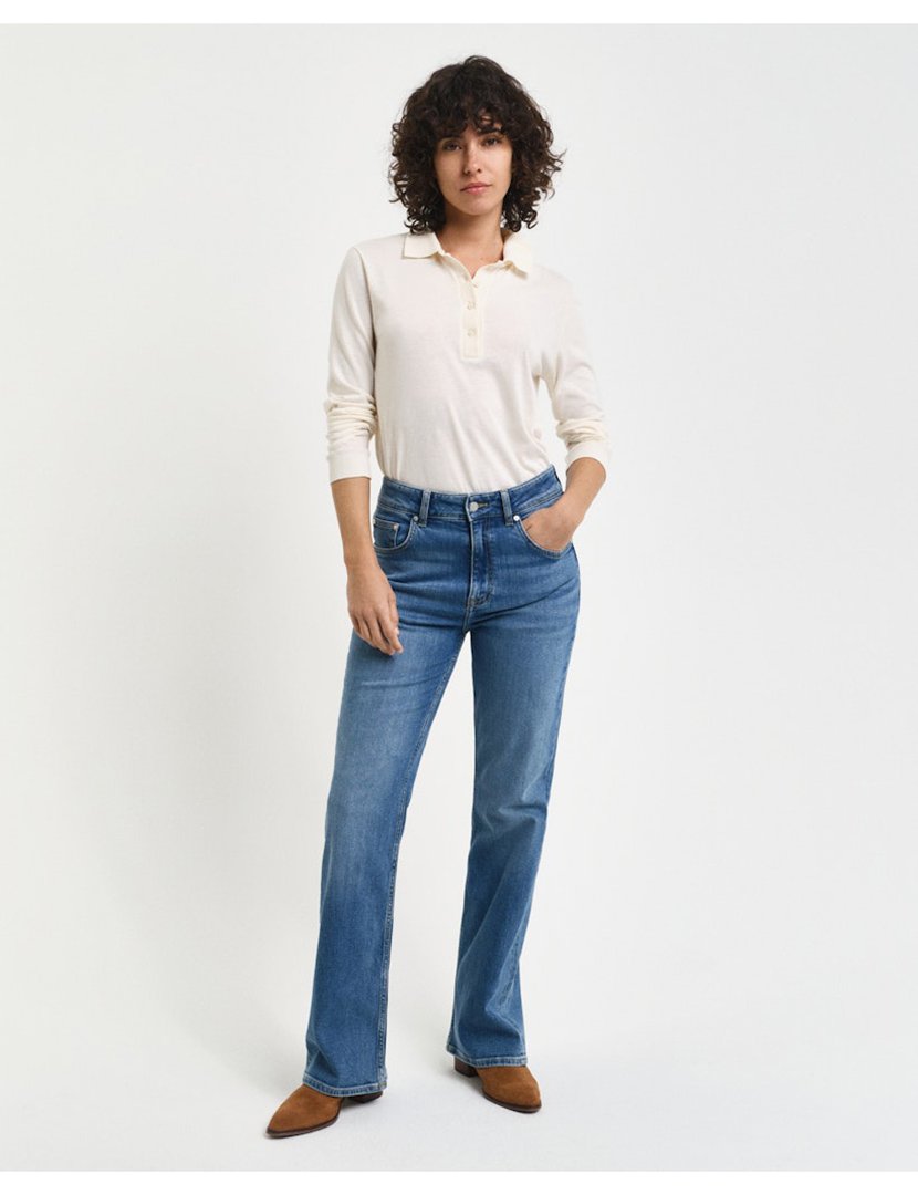 Calças de ganga slim flare Azul