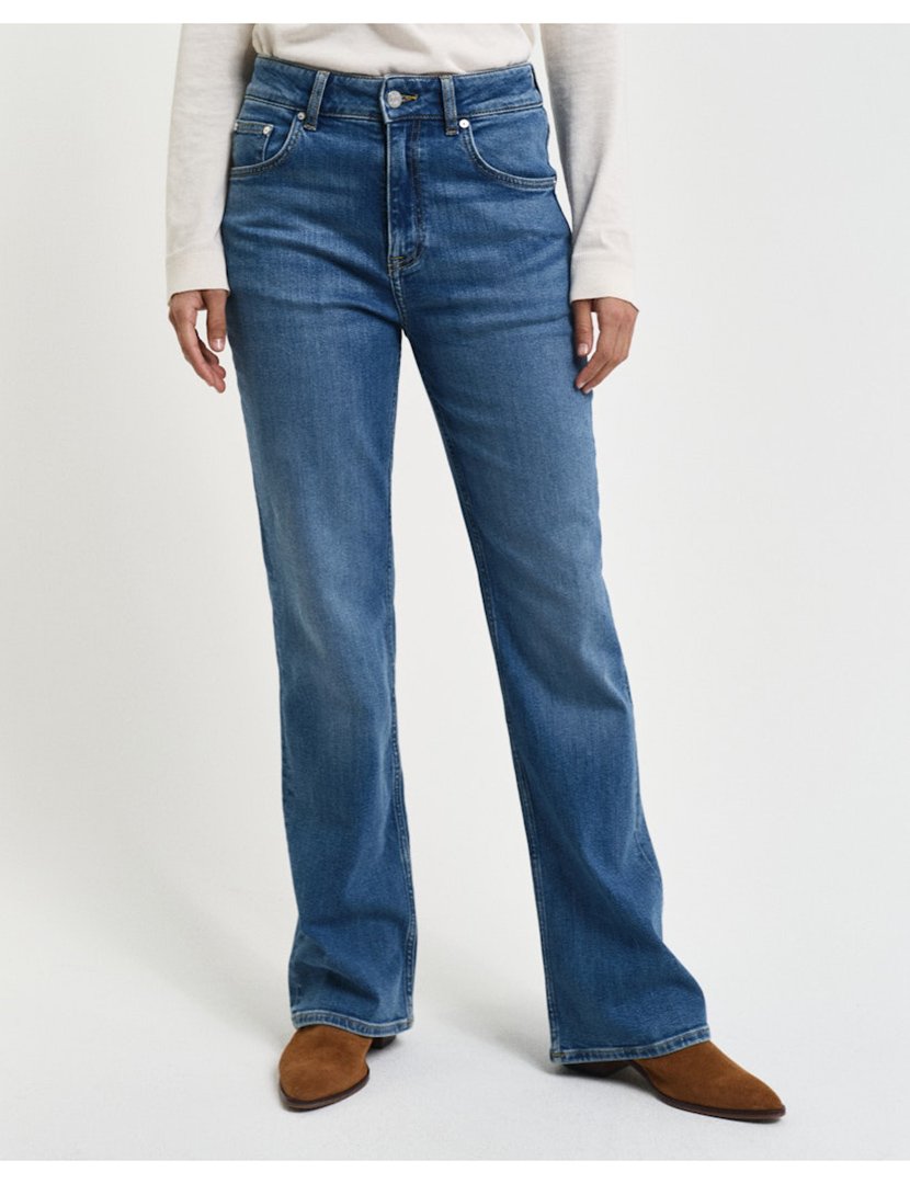 Calças de ganga slim flare Azul