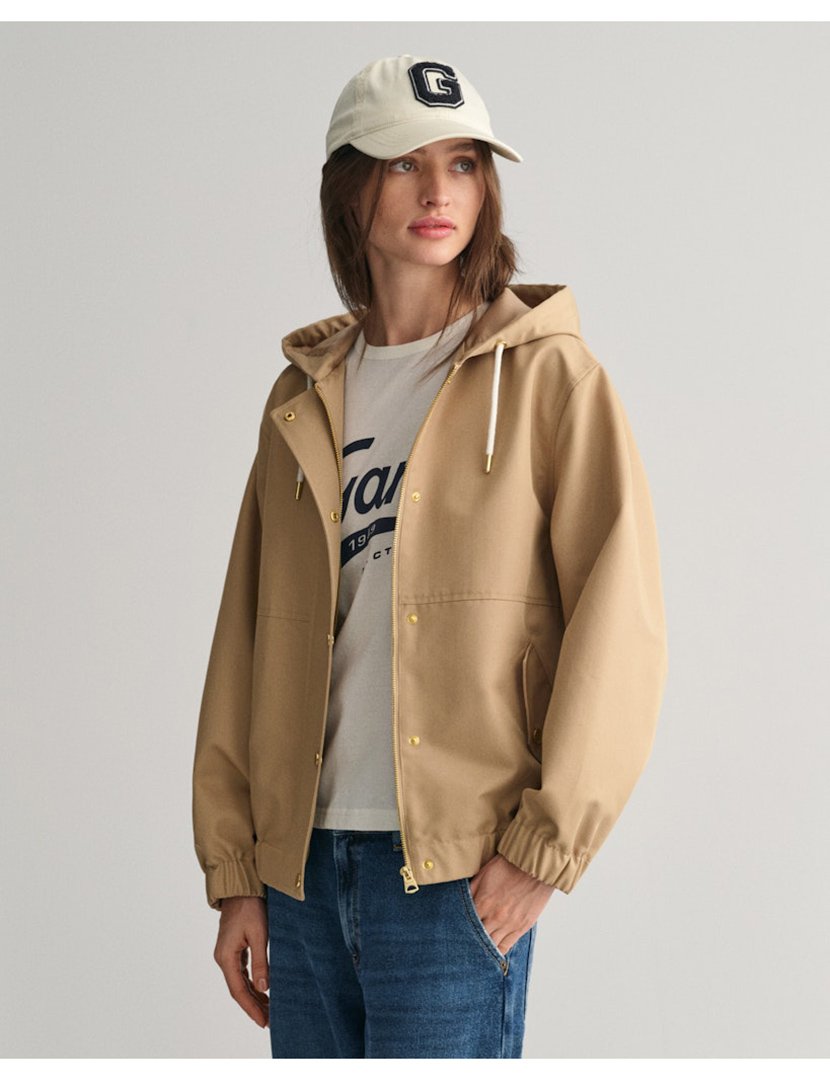 Casaco com capuz Castanho