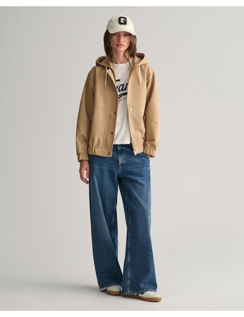 Casaco com capuz Castanho