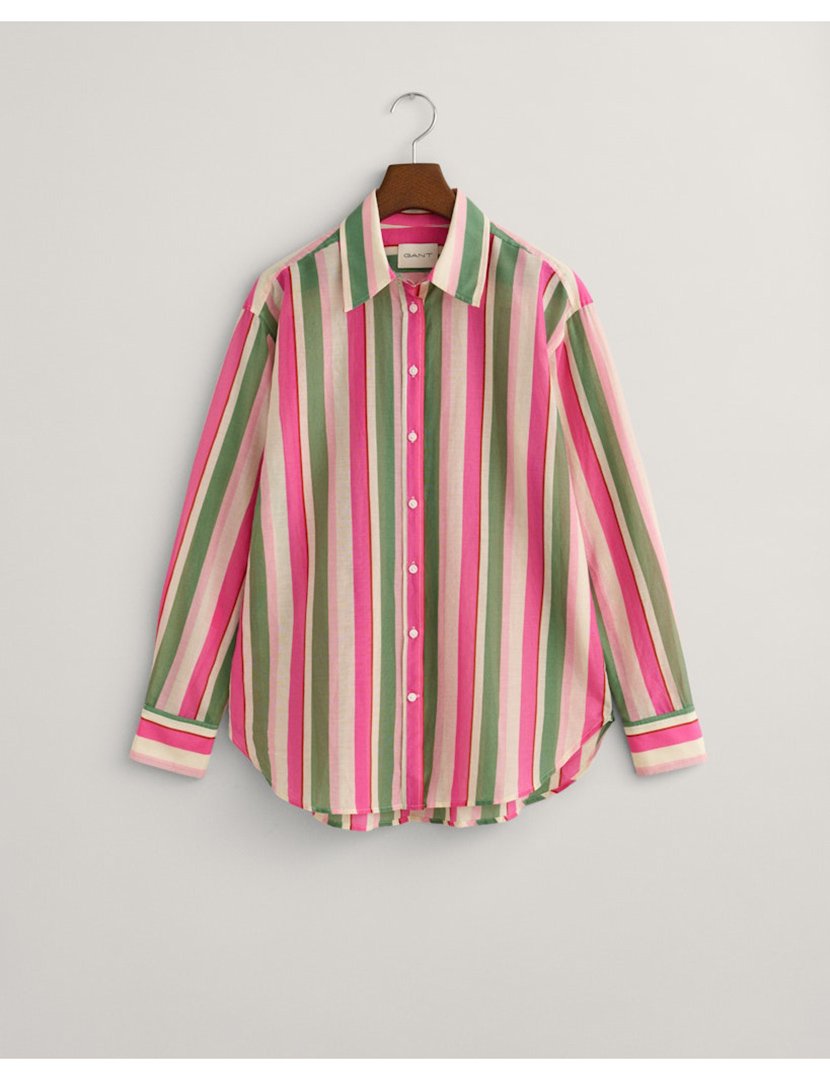 Camisa de manga comprida com riscas Verde