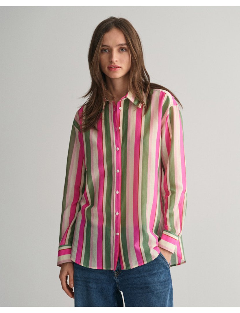 Camisa de manga comprida com riscas Verde