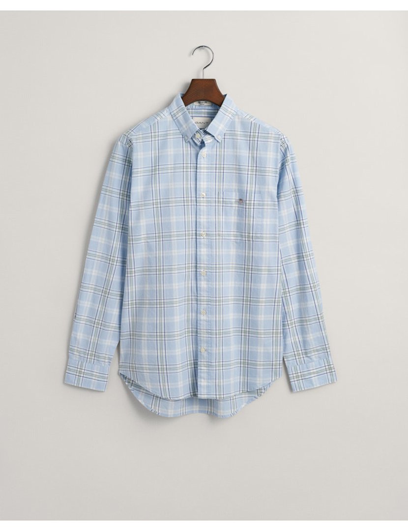 Camisa de manga comprida xadrez Azul