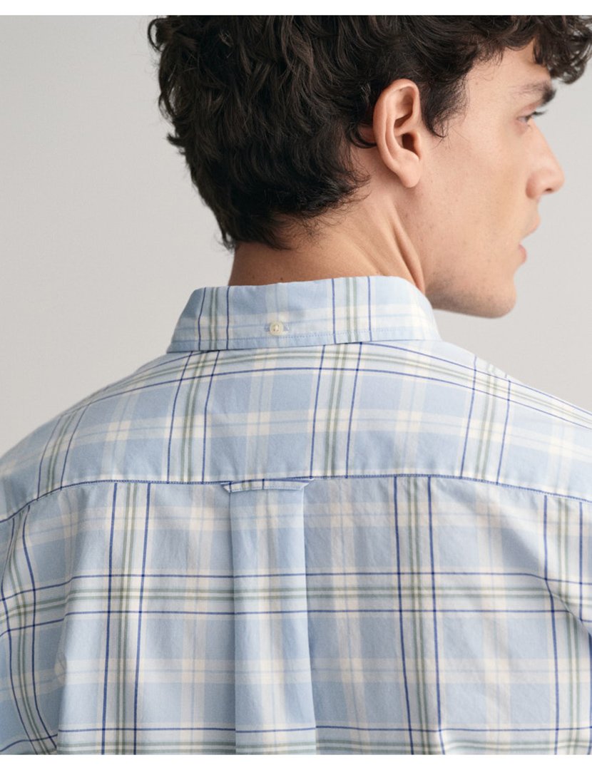 Camisa de manga comprida xadrez Azul