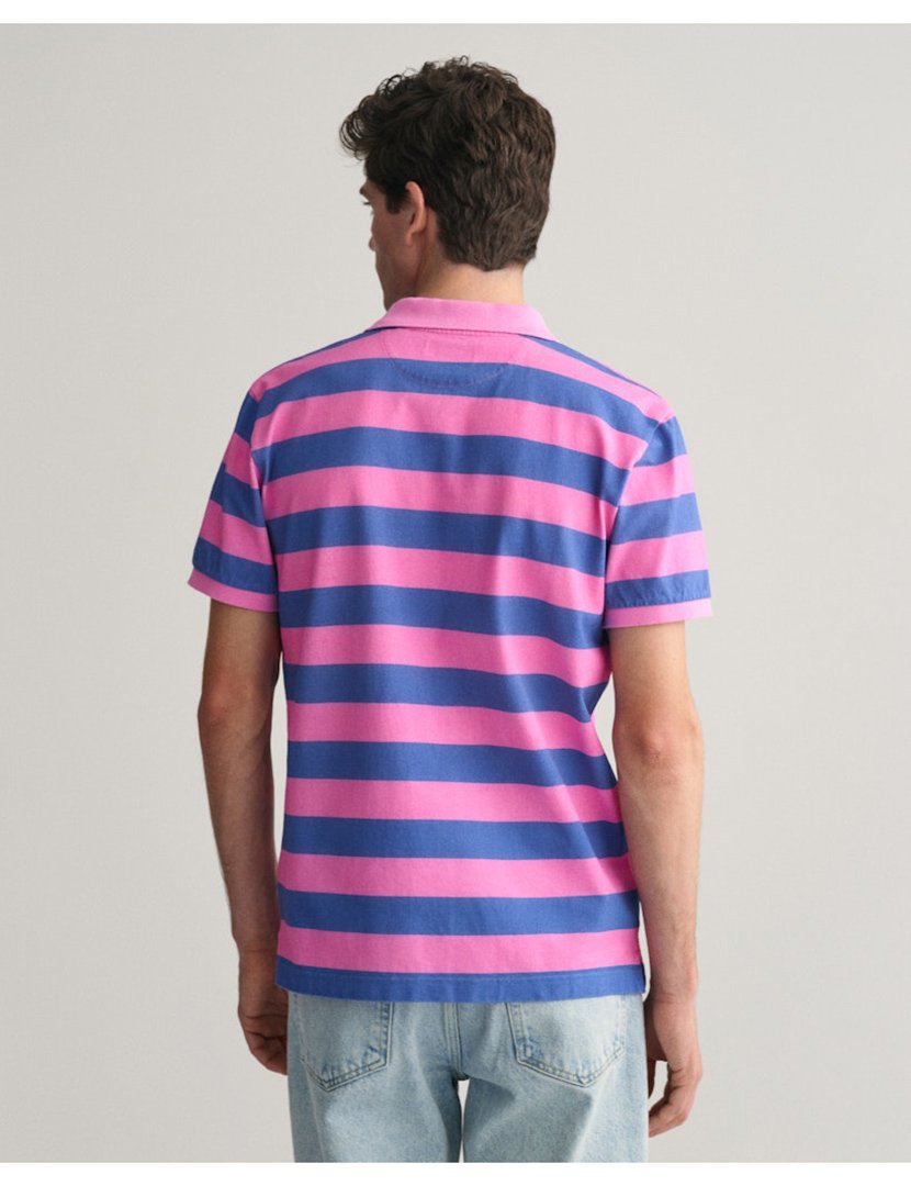 Pólo riscas Rosa e Azul