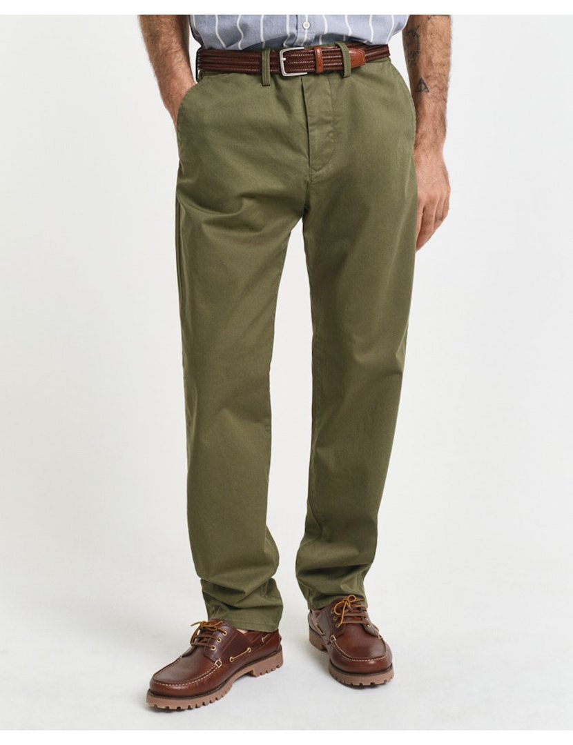 Calças Chino Regular Twill Verde