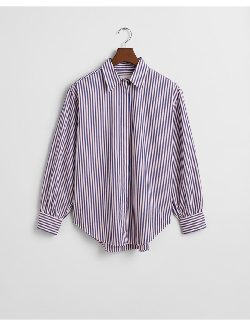 Camisa de manga comprida às riscas Branco