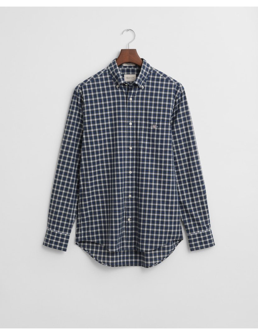 Camisa de manga comprida xadrez Azul