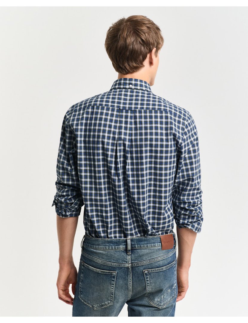 Camisa de manga comprida xadrez Azul