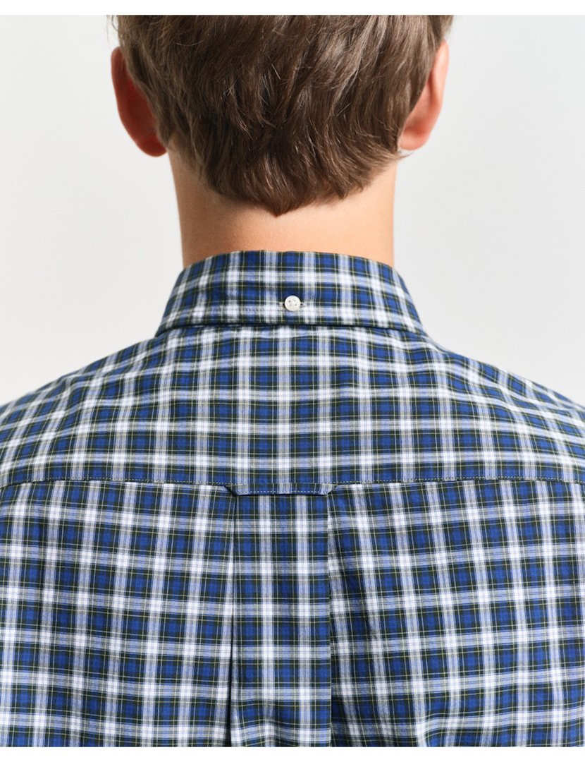 Camisa de manga comprida xadrez Azul