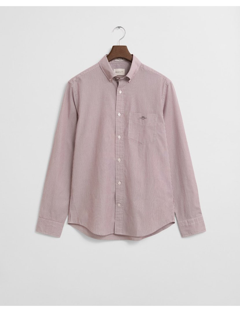 Camisa de manga comprida clássica banker Vermelho