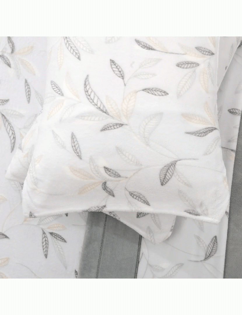 Conjunto Lençóis Coralina Leaves Cinzento 240x280 cm