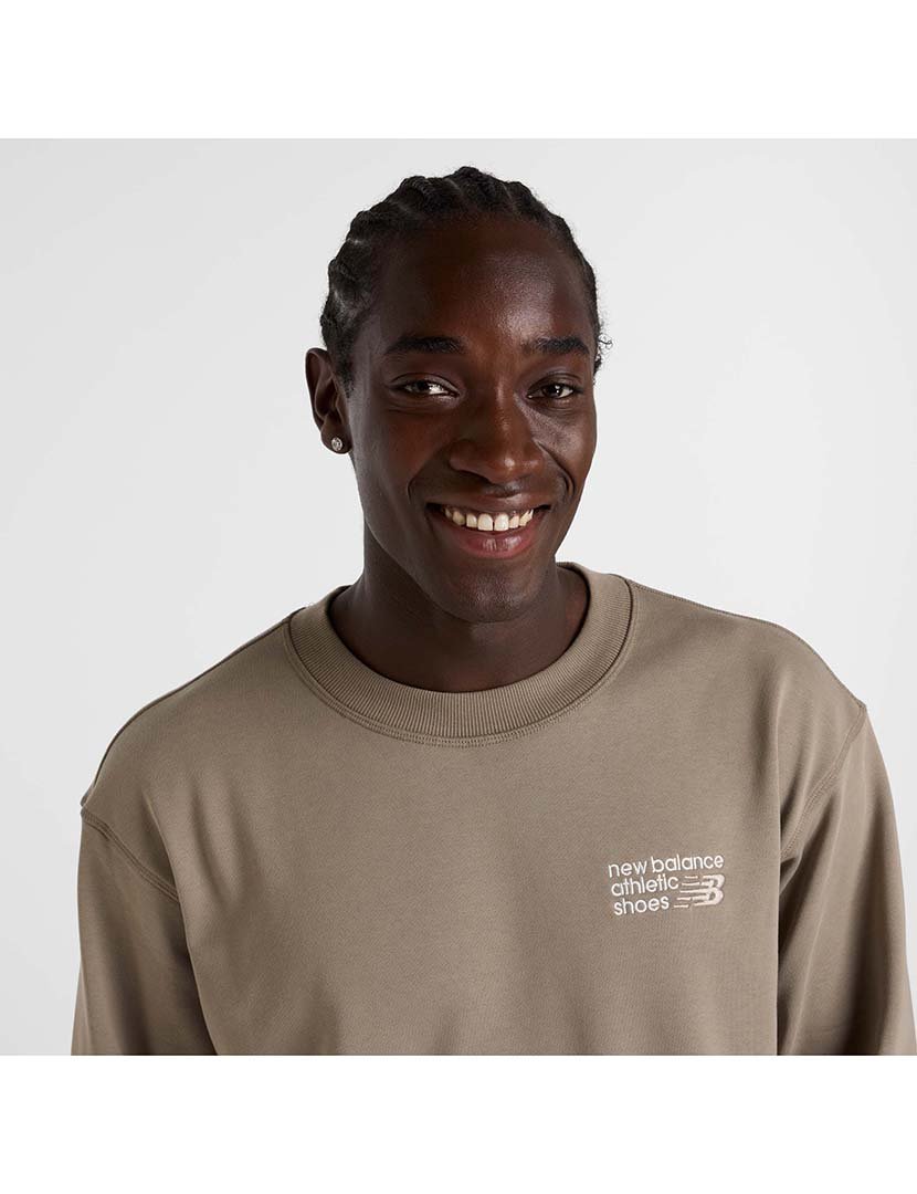 Sweatshirt Athletics Premium Logo Crew Castanho