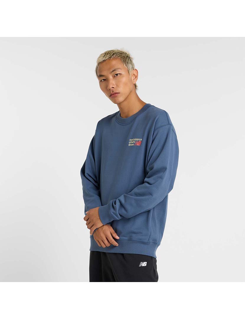 Sweatshirt Athletics Premium Logo Crew Azul