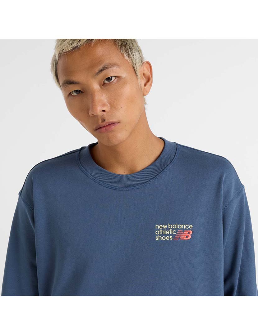 Sweatshirt Athletics Premium Logo Crew Azul