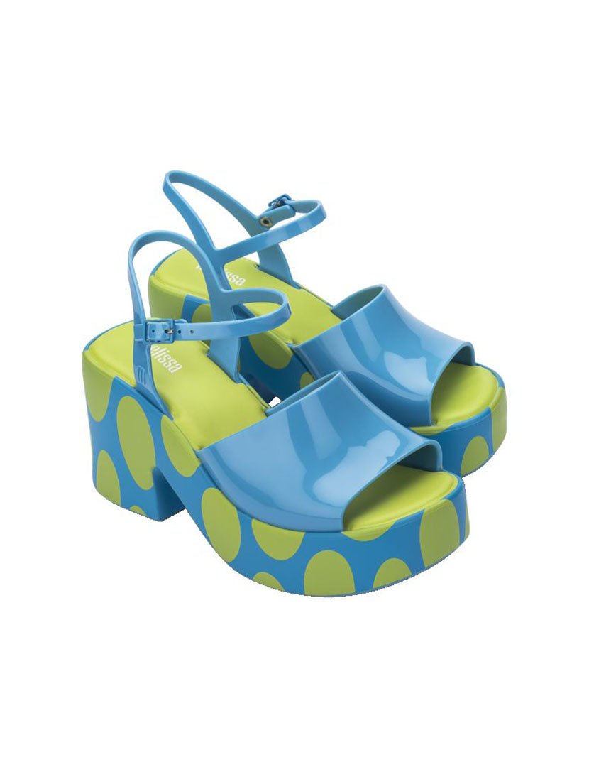Sandálias plataforma Lina Azul/Verde