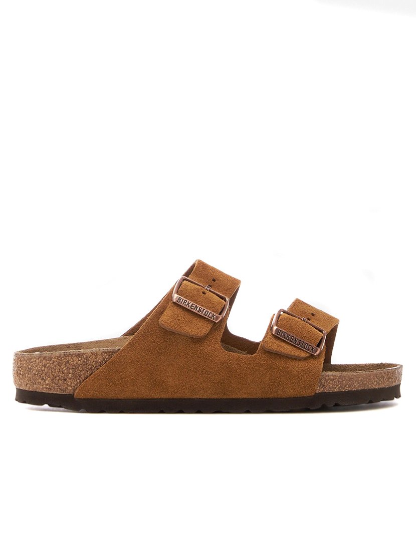 Sandálias Arizona Suede Leather Castanho Estreito