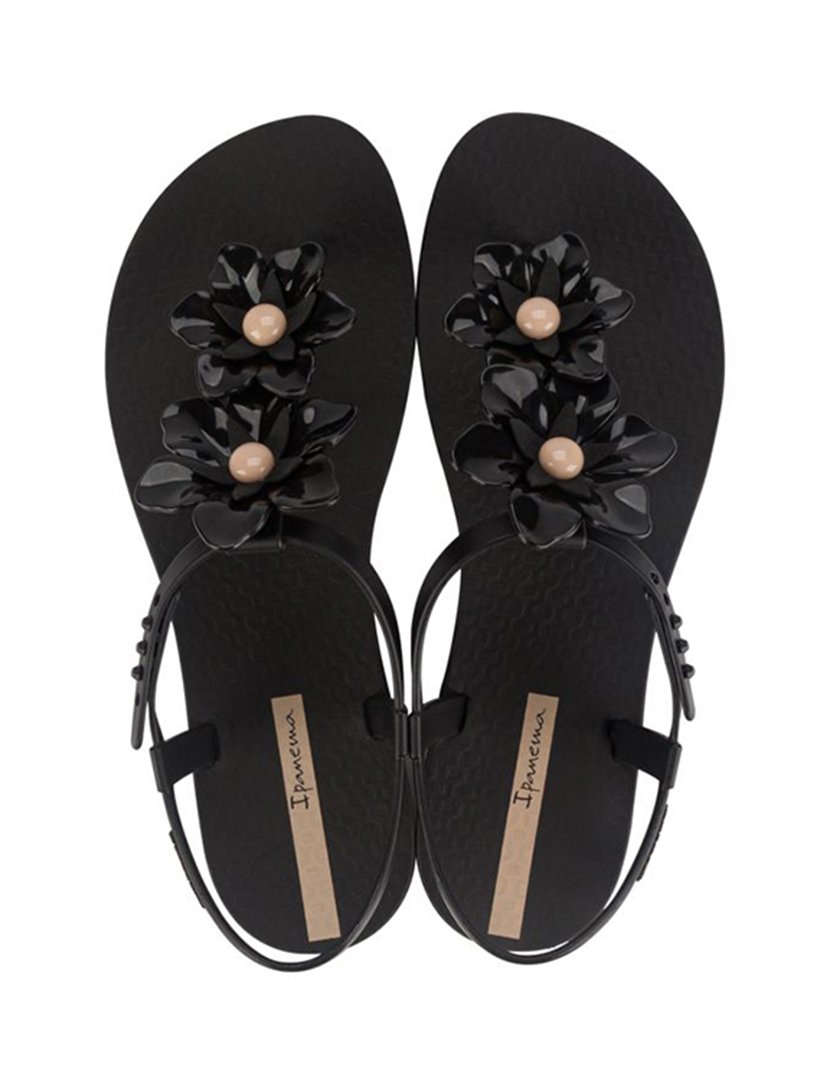 Sandálias Duo Flowers Preto