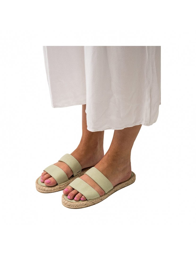 Sandálias Straps Vegan Suede Sage