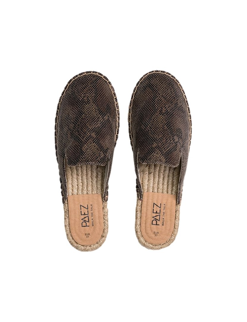 Mules Print Snake Brown
