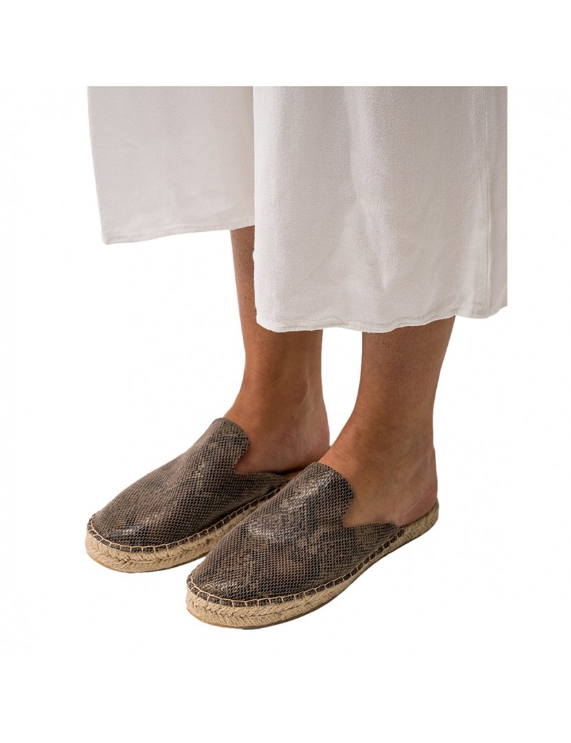 Mules Print Snake Brown