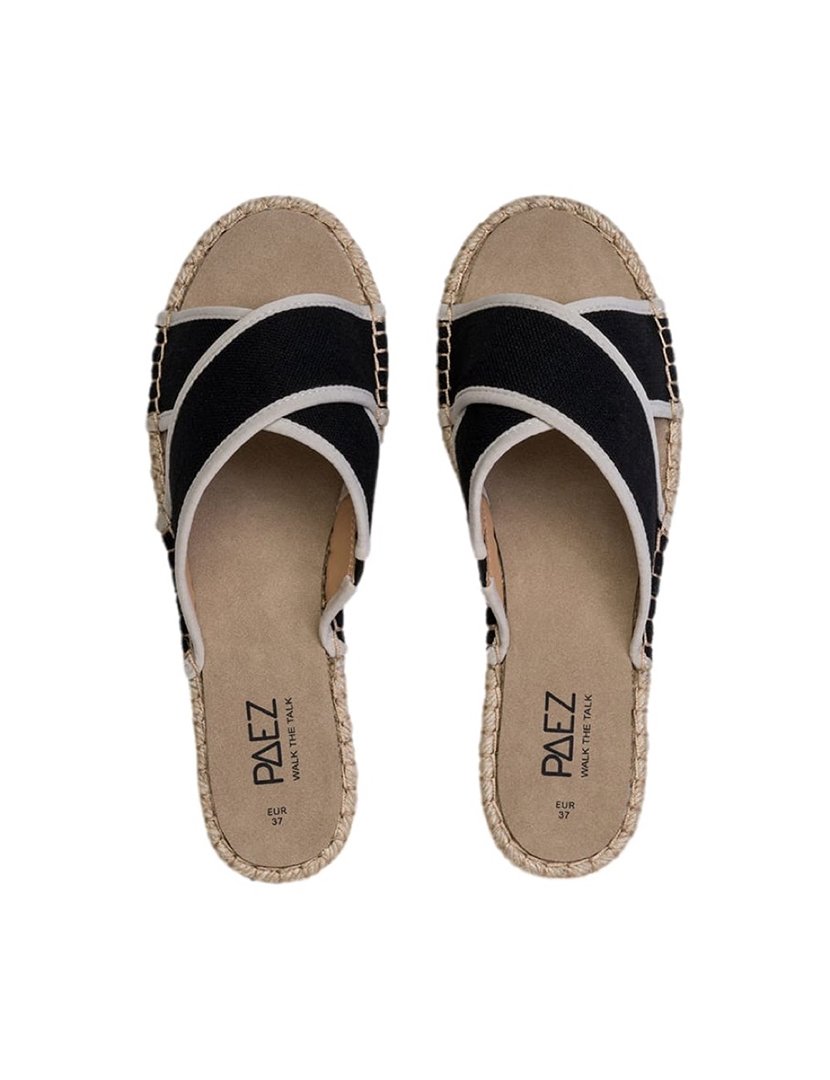 Sandálias Crossed Linen Black