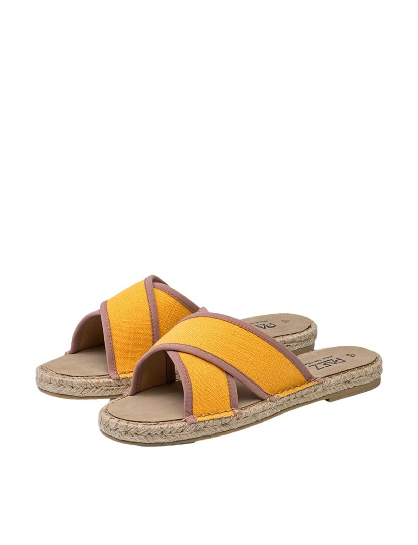 Sandálias Crossed Linen Saffron