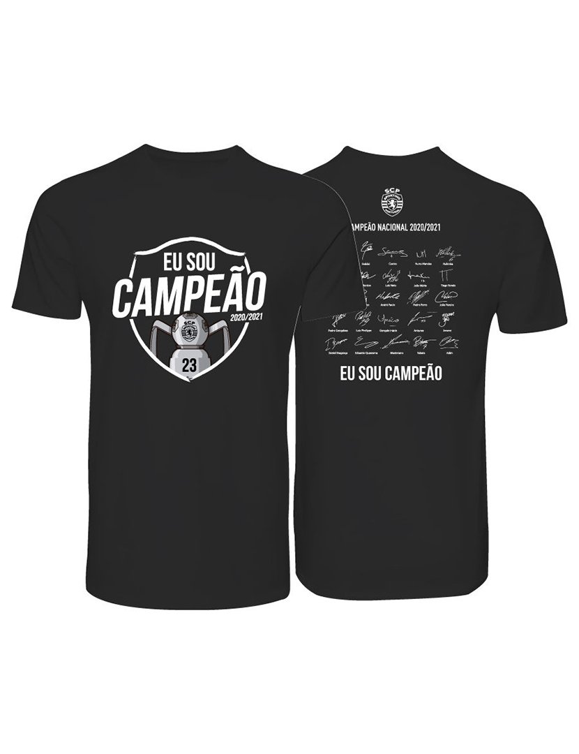 T-Shirt "Eu sou Campeão" SCP 2020/21 Preto