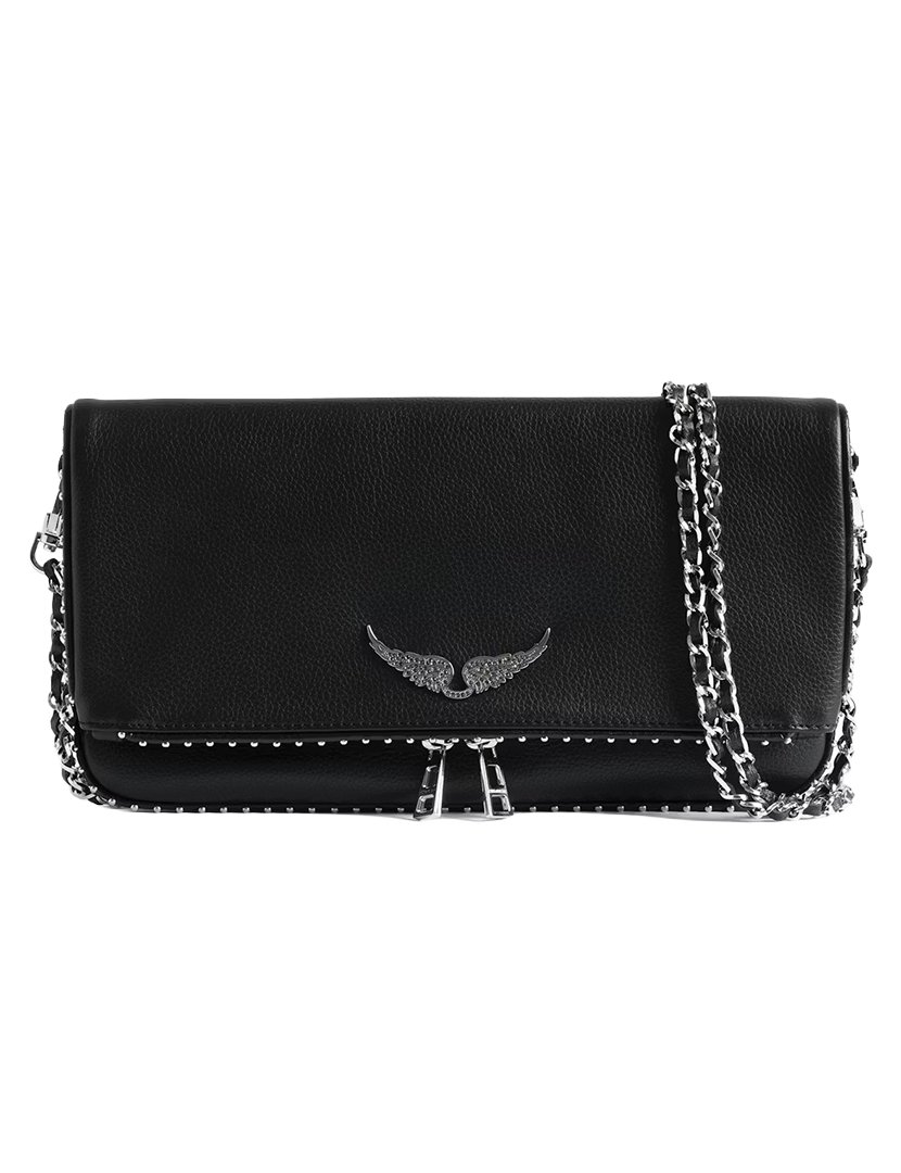 Rock Grained Leather Studs Black