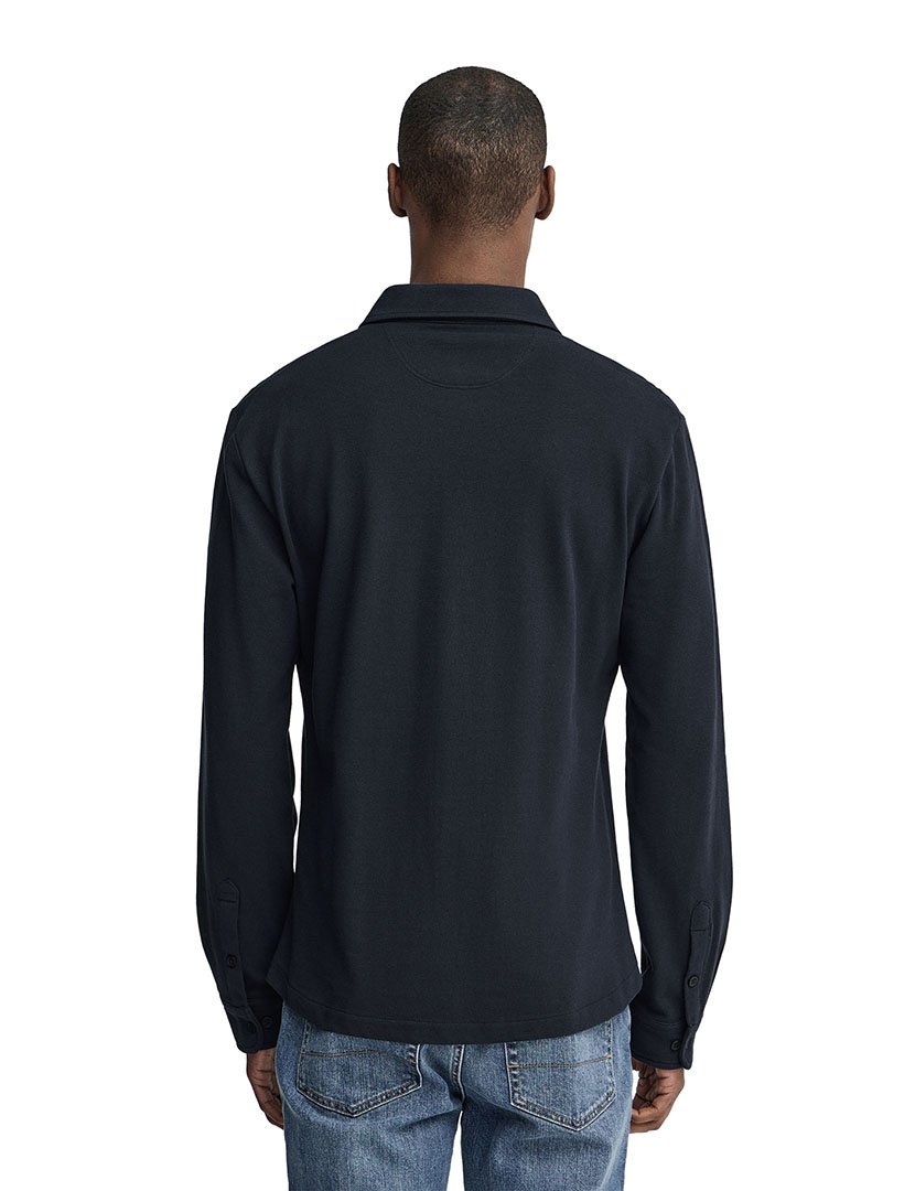 Pólo manga comprida Slim Fit Azul