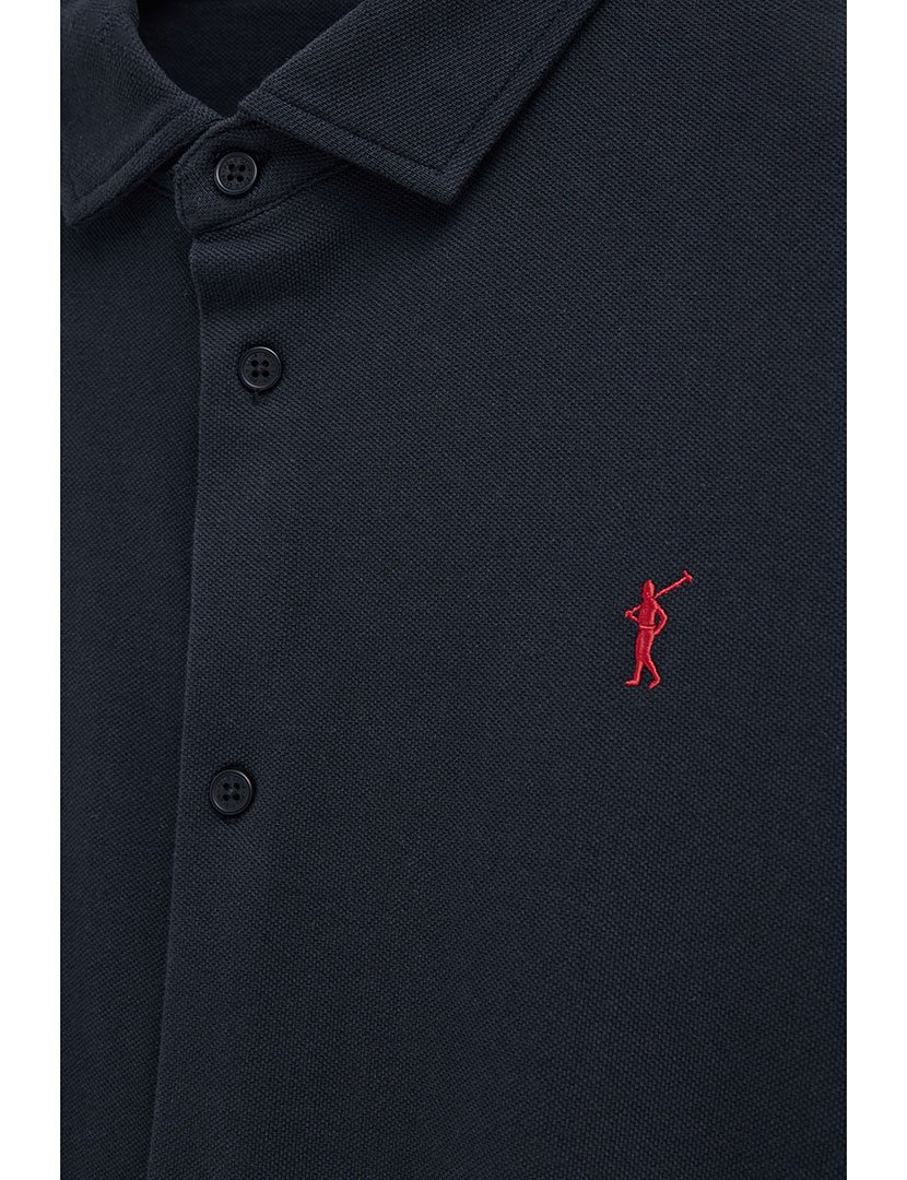 Pólo manga comprida Slim Fit Azul