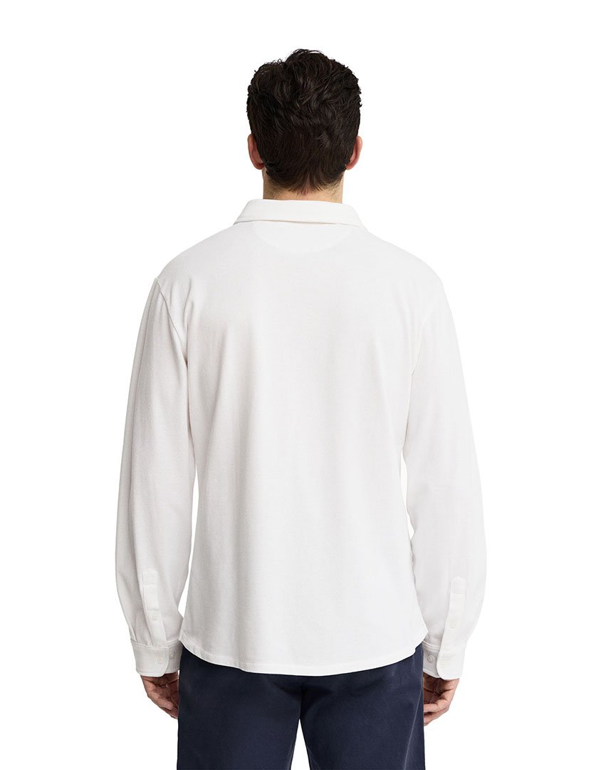 Pólo manga comprida Slim Fit Branco
