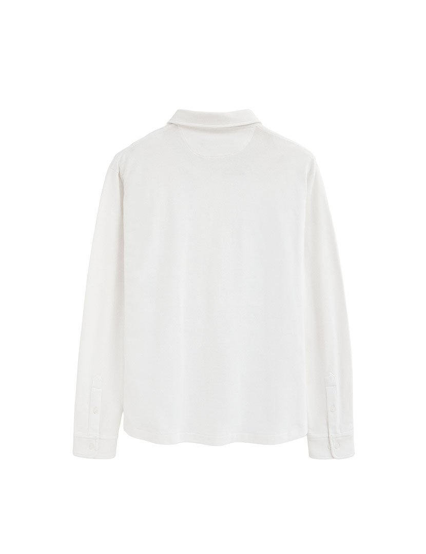 Pólo manga comprida Slim Fit Branco