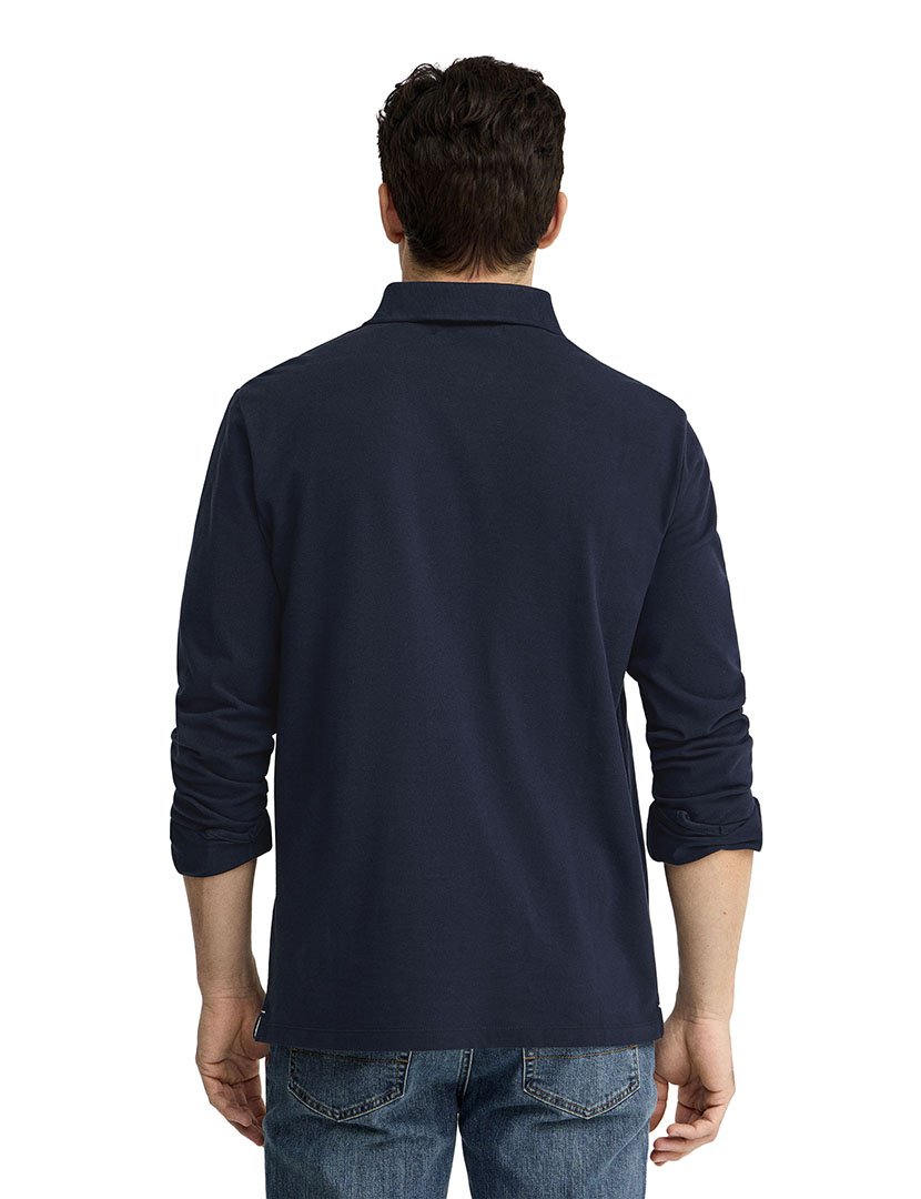 Pólo manga comprida Loose Fit Azul