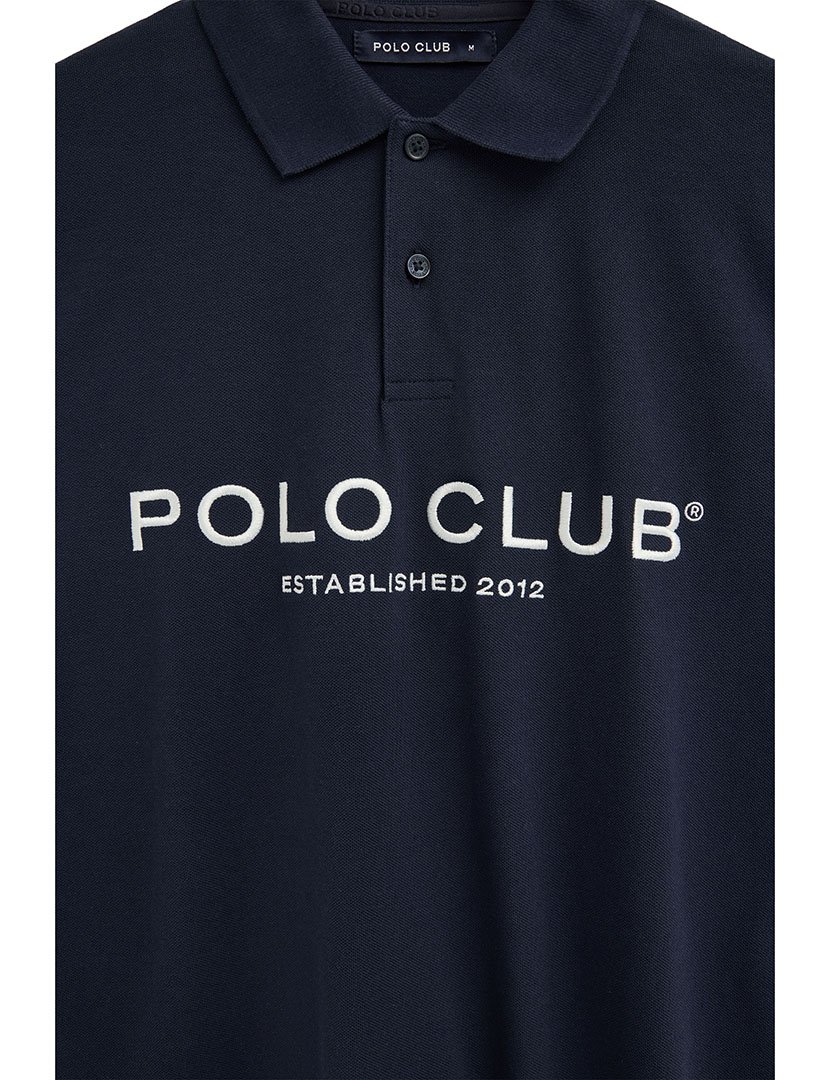 Pólo manga comprida Loose Fit Azul