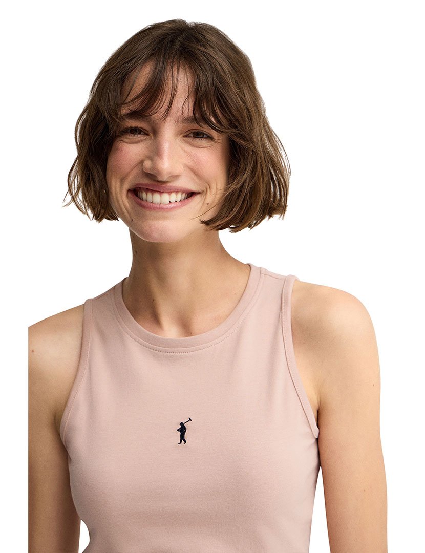 Top Slim Fit Rosa Pálido