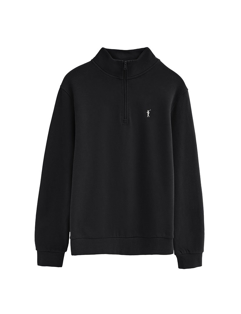Sweatshirt meio zip Regular Fit Preto
