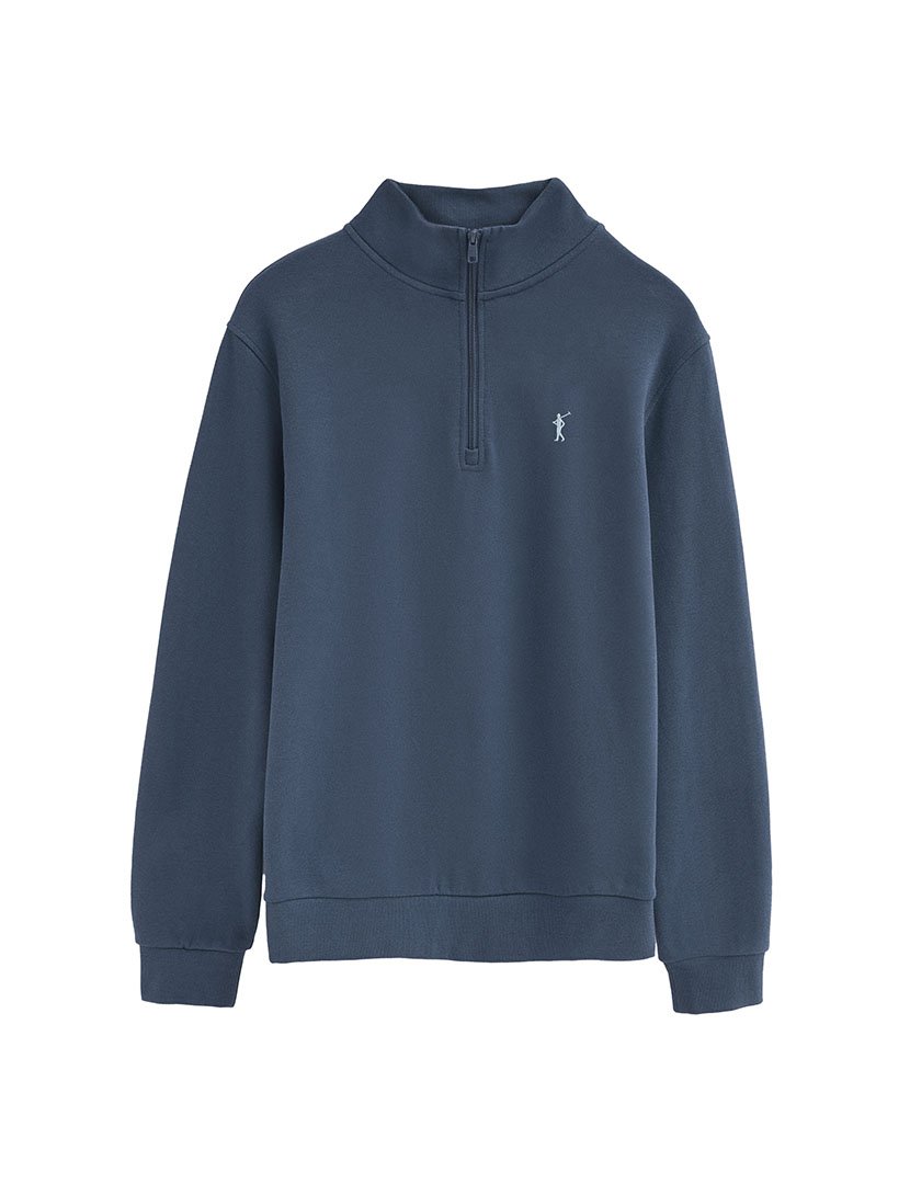 Sweatshirt meio zip Regular Fit Azul