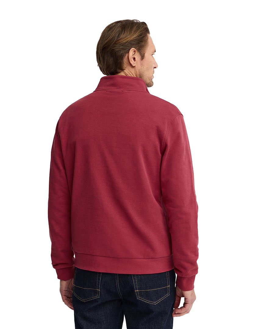 Sweatshirt meio zip Regular Fit Vermelho