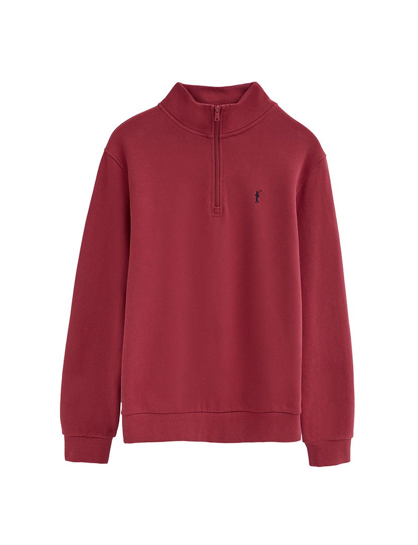 Sweatshirt meio zip Regular Fit Vermelho