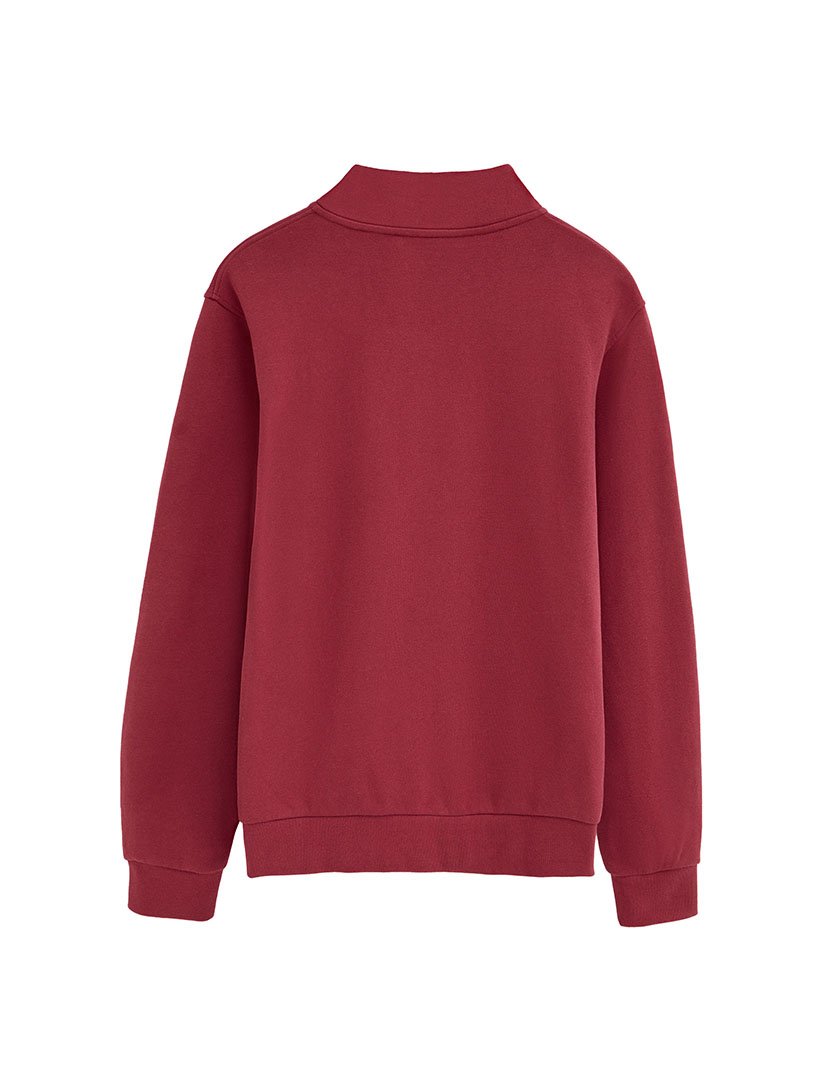 Sweatshirt meio zip Regular Fit Vermelho