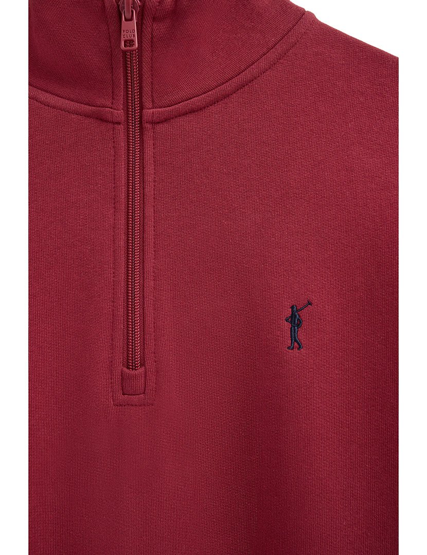 Sweatshirt meio zip Regular Fit Vermelho