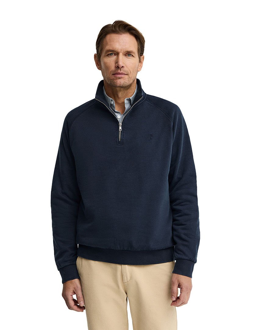 Sweatshirt meio zip Regular Fit Azul