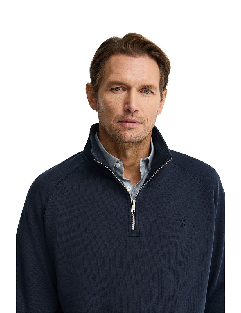 Sweatshirt meio zip Regular Fit Azul