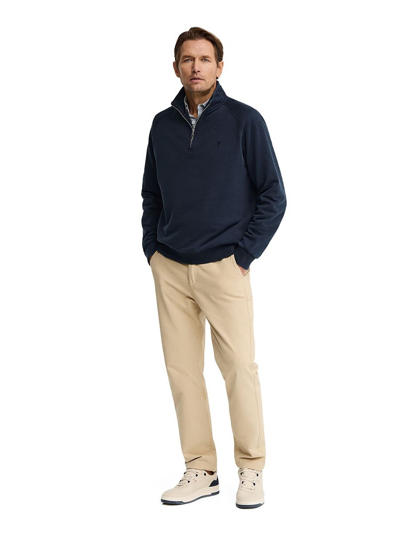 Sweatshirt meio zip Regular Fit Azul