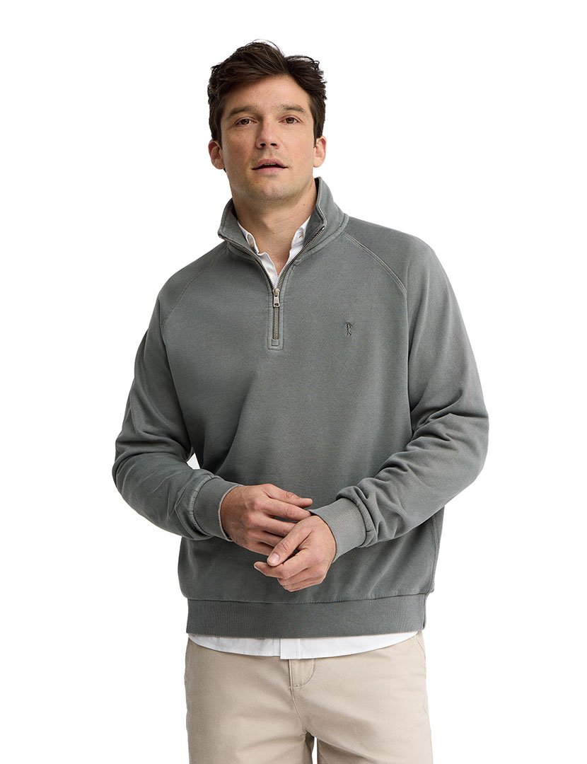 Sweatshirt meio zip Regular Fit Cinzento
