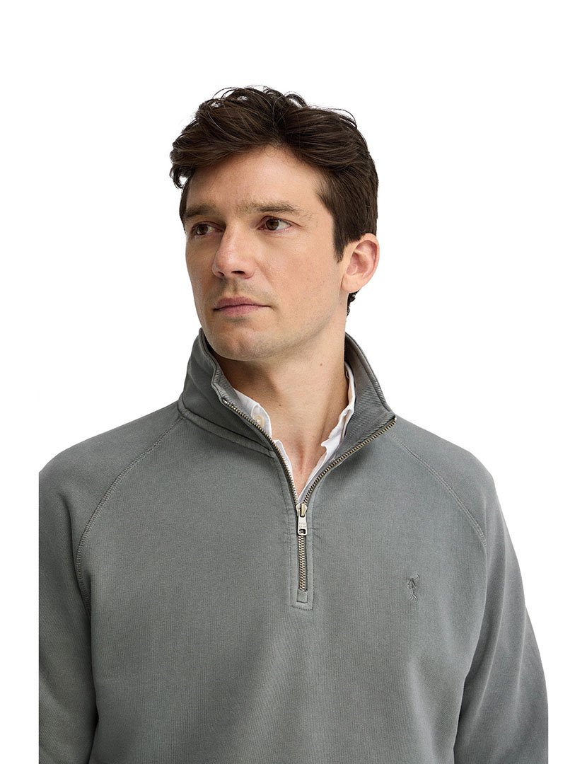 Sweatshirt meio zip Regular Fit Cinzento
